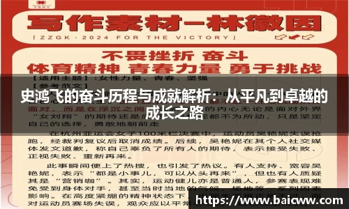 史鸿飞的奋斗历程与成就解析：从平凡到卓越的成长之路